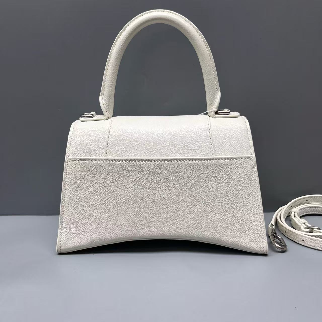 Balenciaga - Hourglass - Pebble-grain leather - White - (Small)