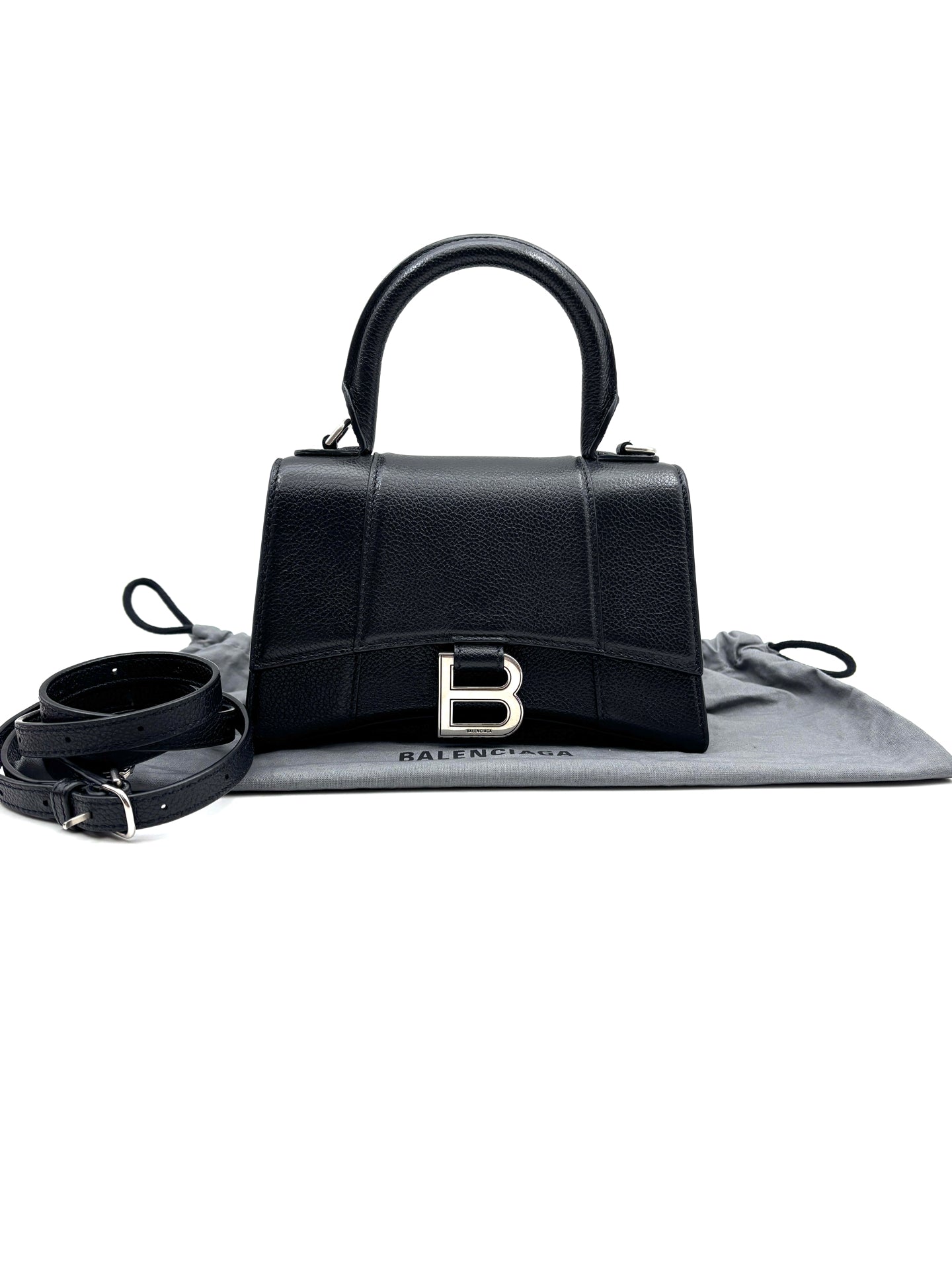 Balenciaga - Hourglass - Pebbled leather - Black - (mini)
