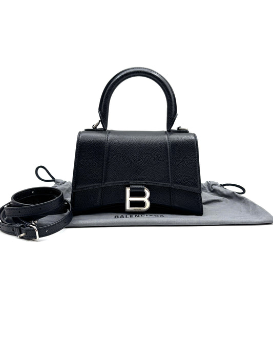 Balenciaga - Hourglass - Pebbled leather - Black - (mini)