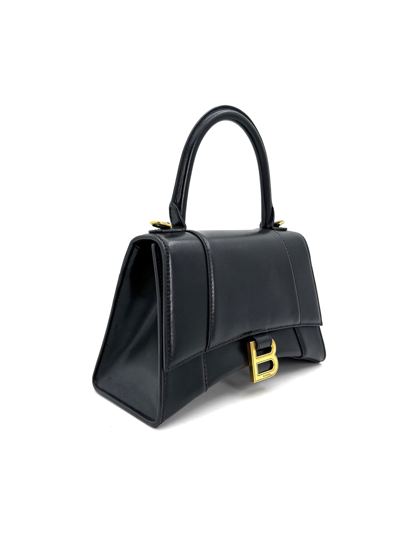 Balenciaga - Hourglass Small Top Handle Bag - Leather - Black - (Small)