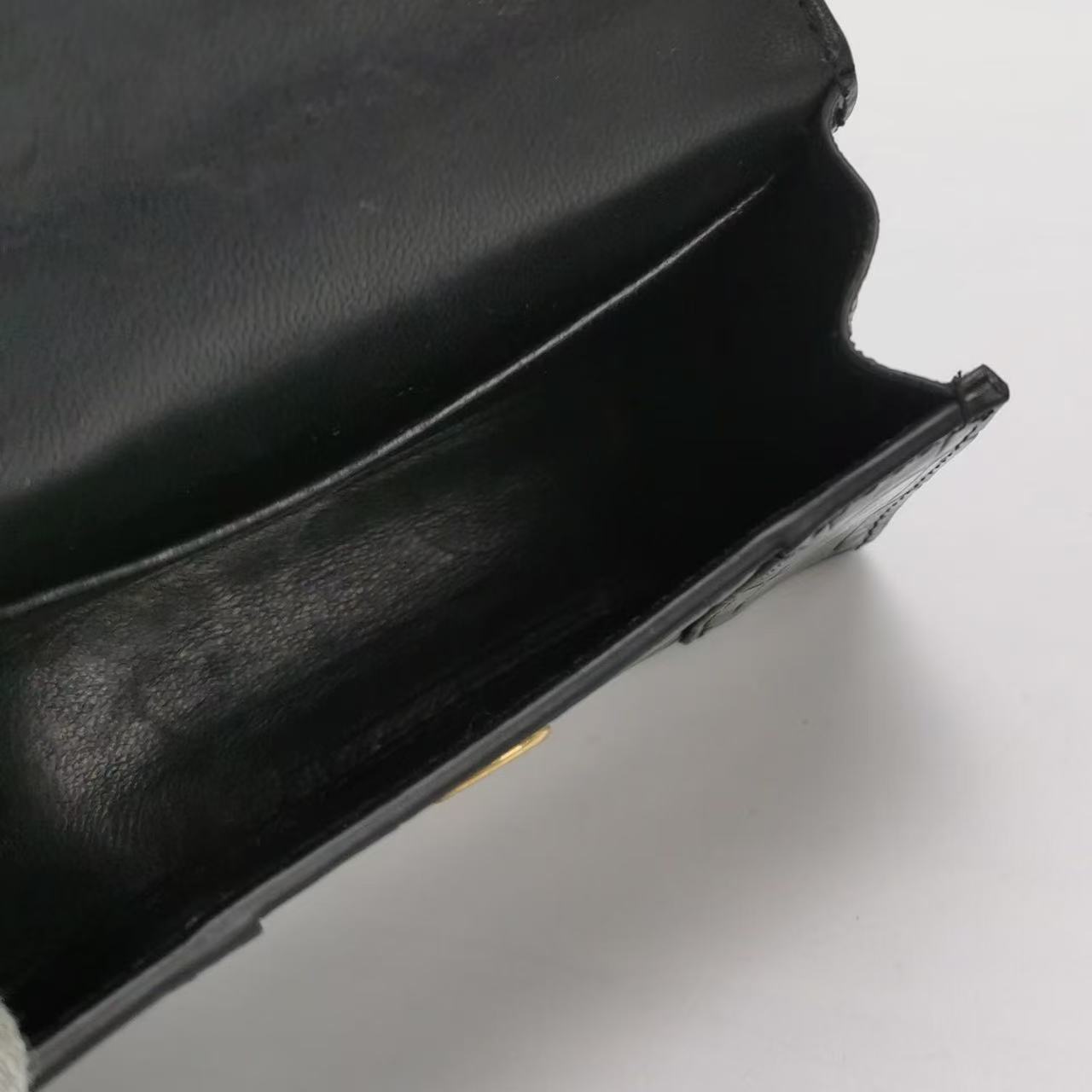 Balenciaga - Hourglass Top Handle Bag - Embossed cowhide leather - Black with Gold-Tone Hardware - (mini)
