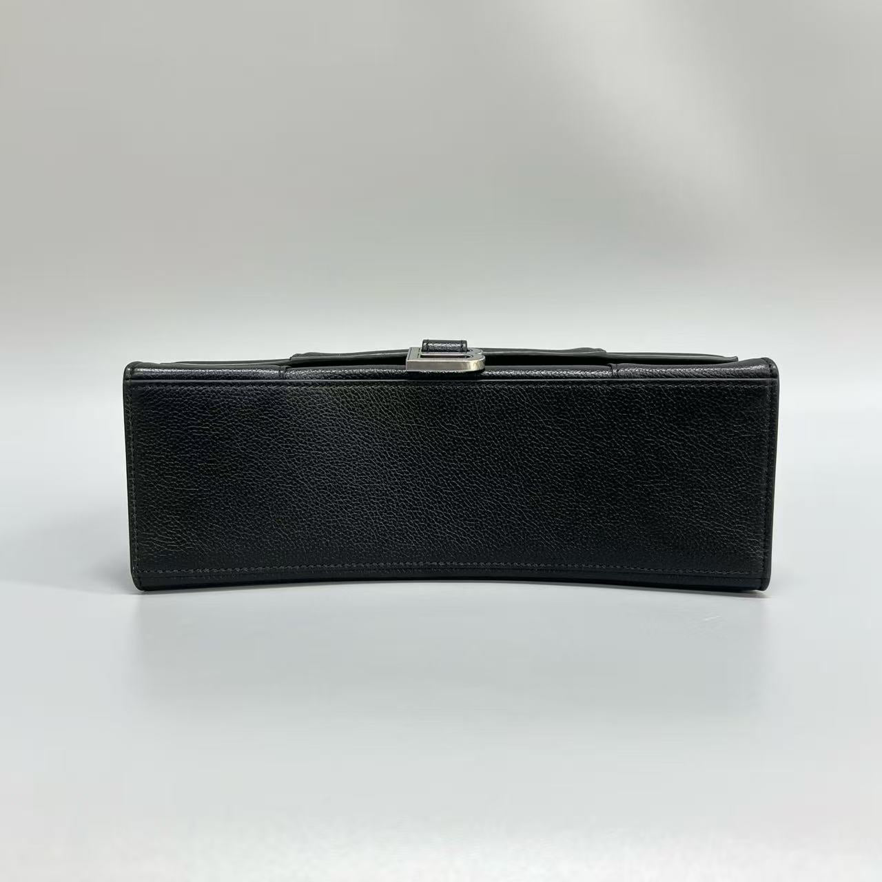 Balenciaga - Hourglass Top Handle Bag - Grained calfskin leather - Black - (Medium)