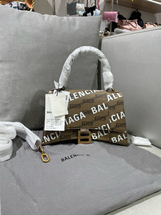 Balenciaga - Hourglass Top Handle Bag - Leather - Brown - (S)