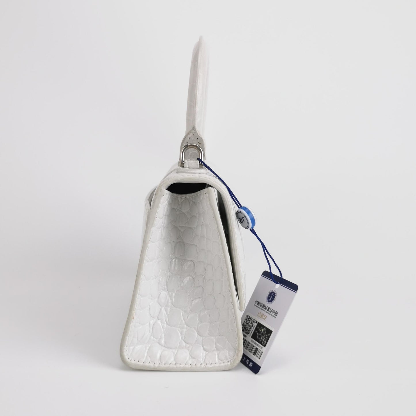 Balenciaga - Hourglass Top Handle Bag XS - Embossed calfskin leather - White - (XS)