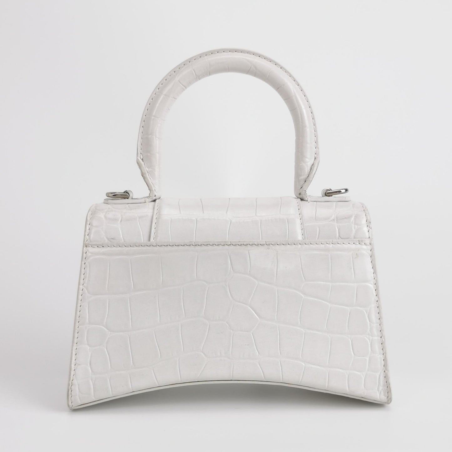 Balenciaga - Hourglass Top Handle Bag XS - Embossed calfskin leather - White - (XS)