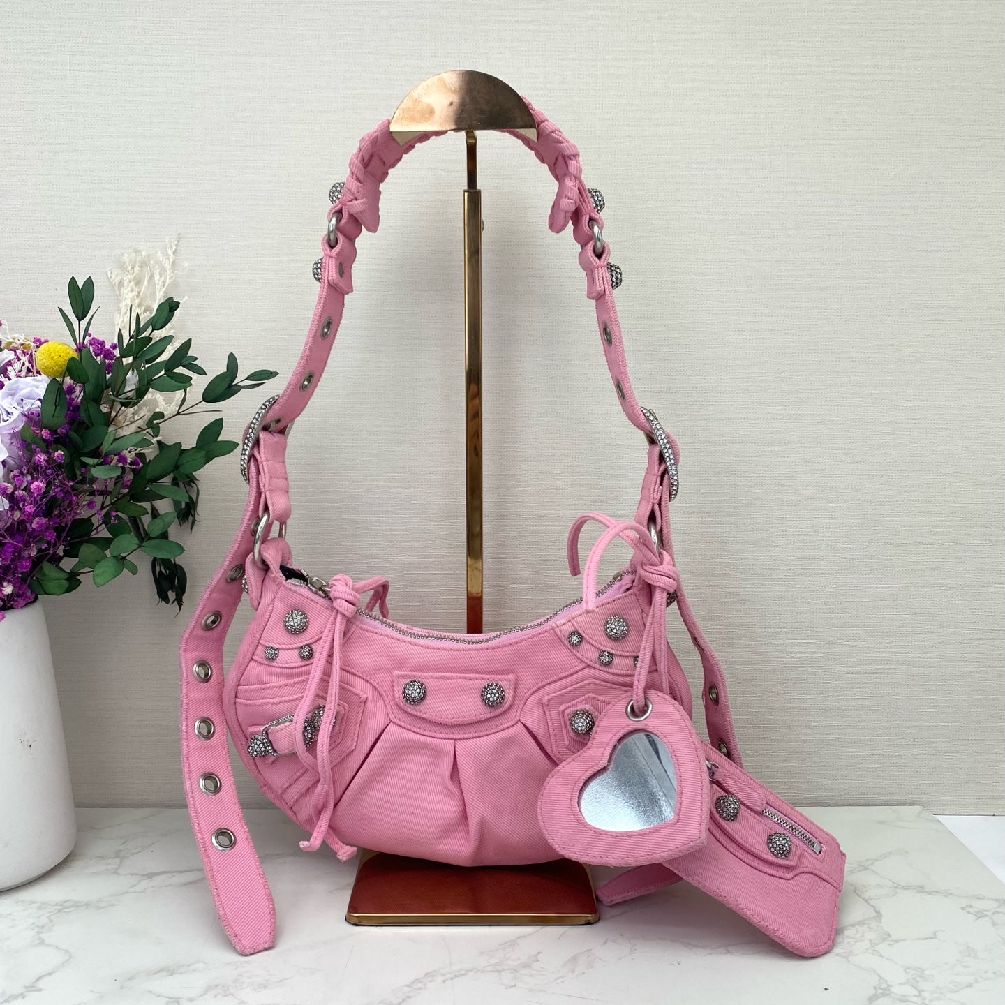 Balenciaga - Le Cagole - Denim - Pink with Silver-tone Hardware - (small)