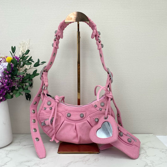 Balenciaga - Le Cagole - Denim - Pink with Silver-tone Hardware - (small)