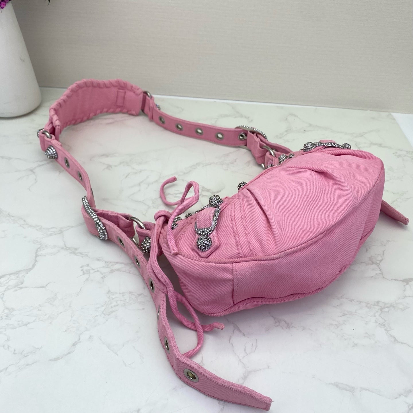 Balenciaga - Le Cagole - Denim - Pink with Silver-tone Hardware - (small)