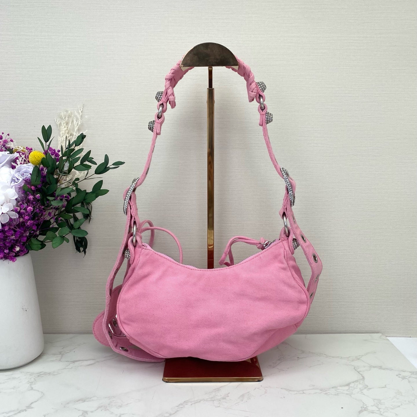 Balenciaga - Le Cagole - Denim - Pink with Silver-tone Hardware - (small)