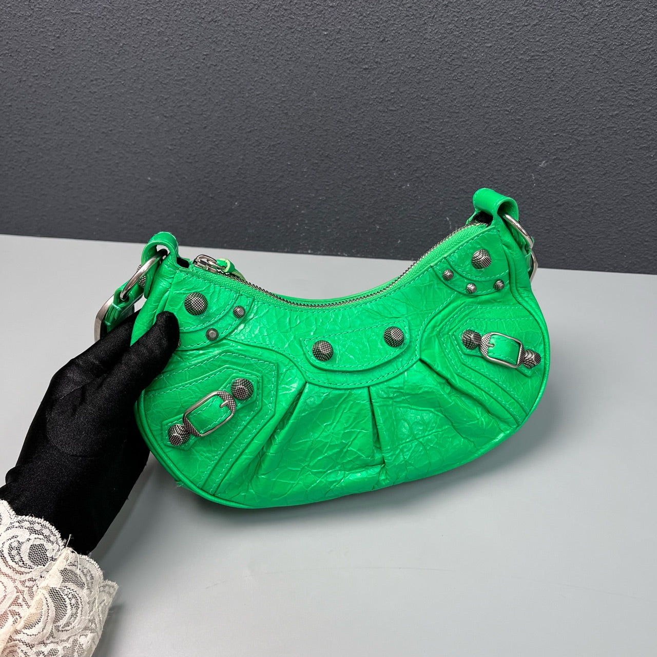 Balenciaga - Le Cagole - Leather - Green with Silver-Tone Hardware - (mini)