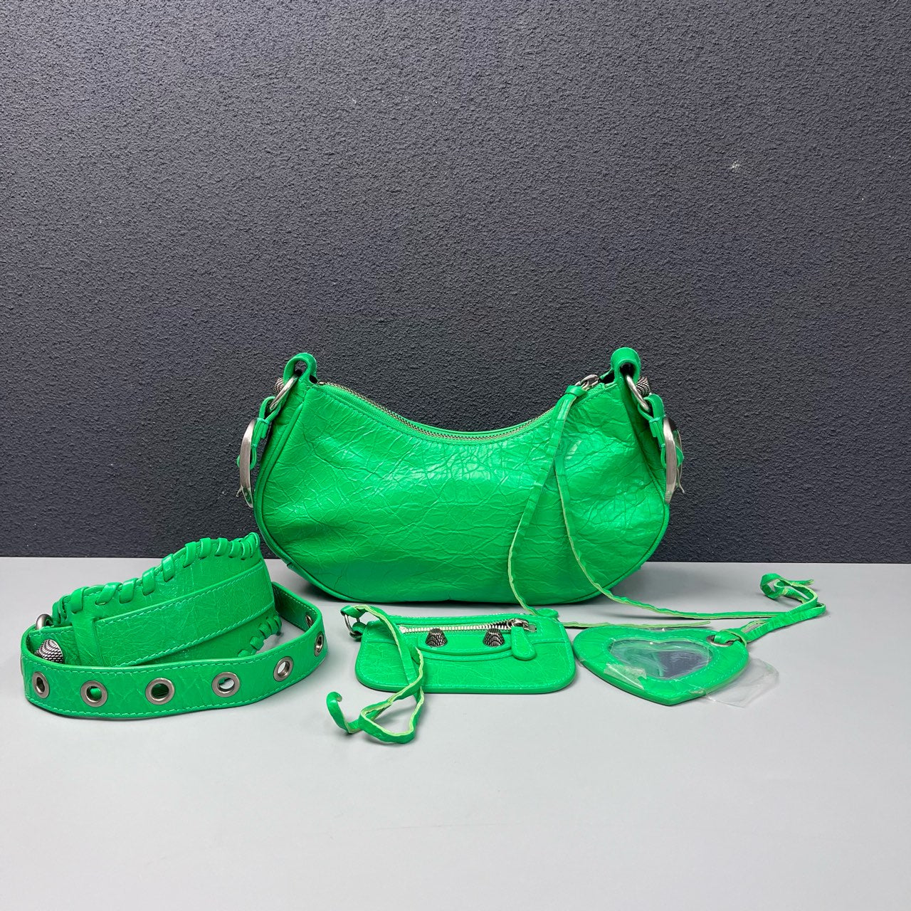 Balenciaga - Le Cagole - Leather - Green with Silver-Tone Hardware - (mini)