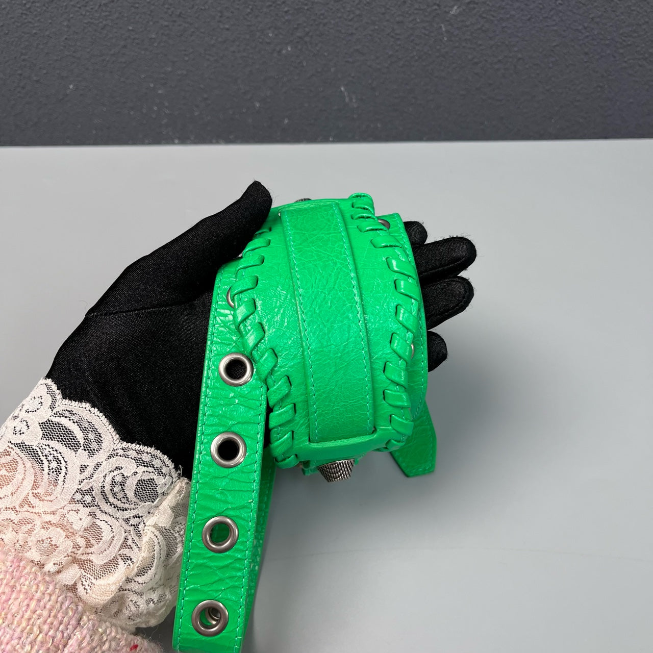 Balenciaga - Le Cagole - Leather - Green with Silver-Tone Hardware - (mini)