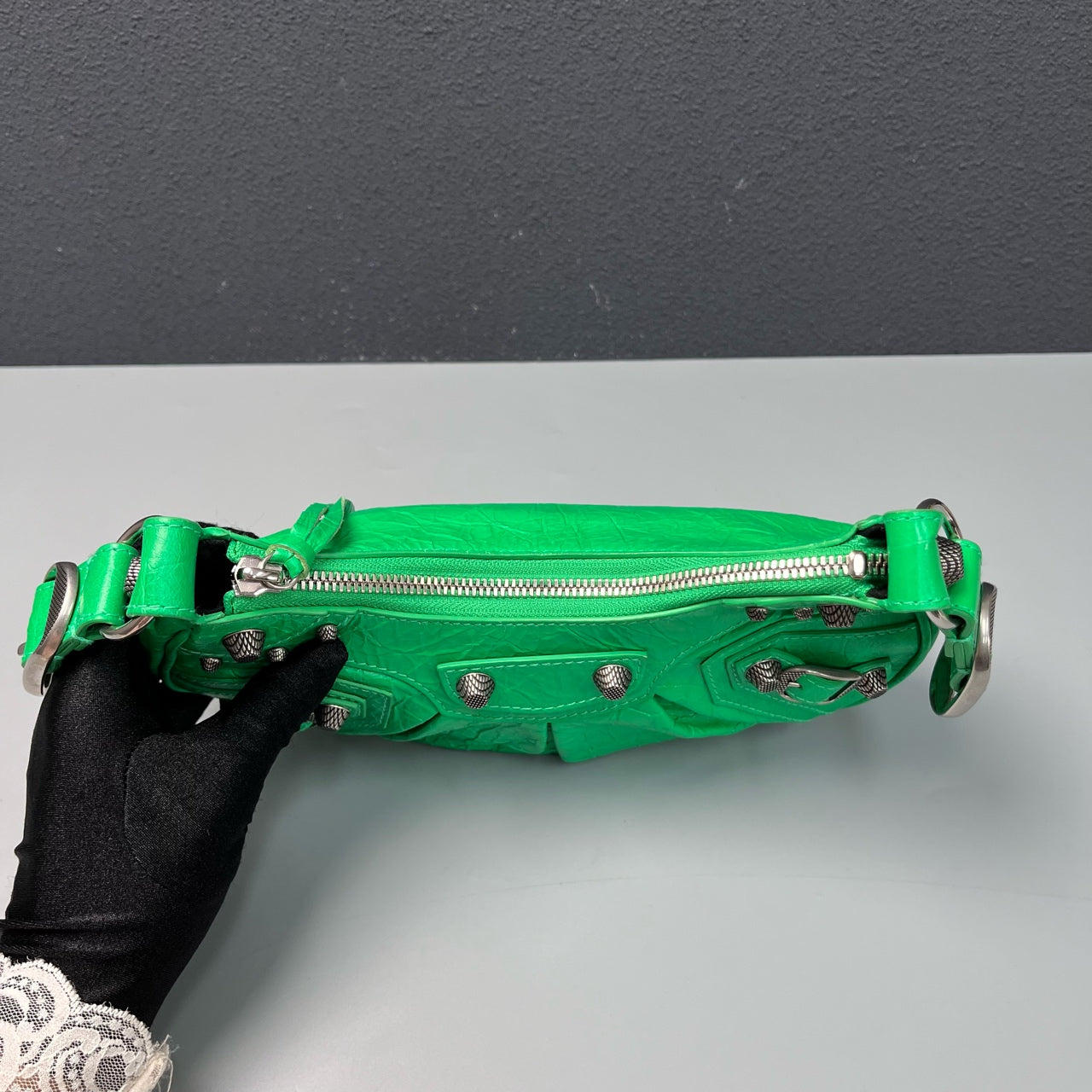 Balenciaga - Le Cagole - Leather - Green with Silver-Tone Hardware - (mini)