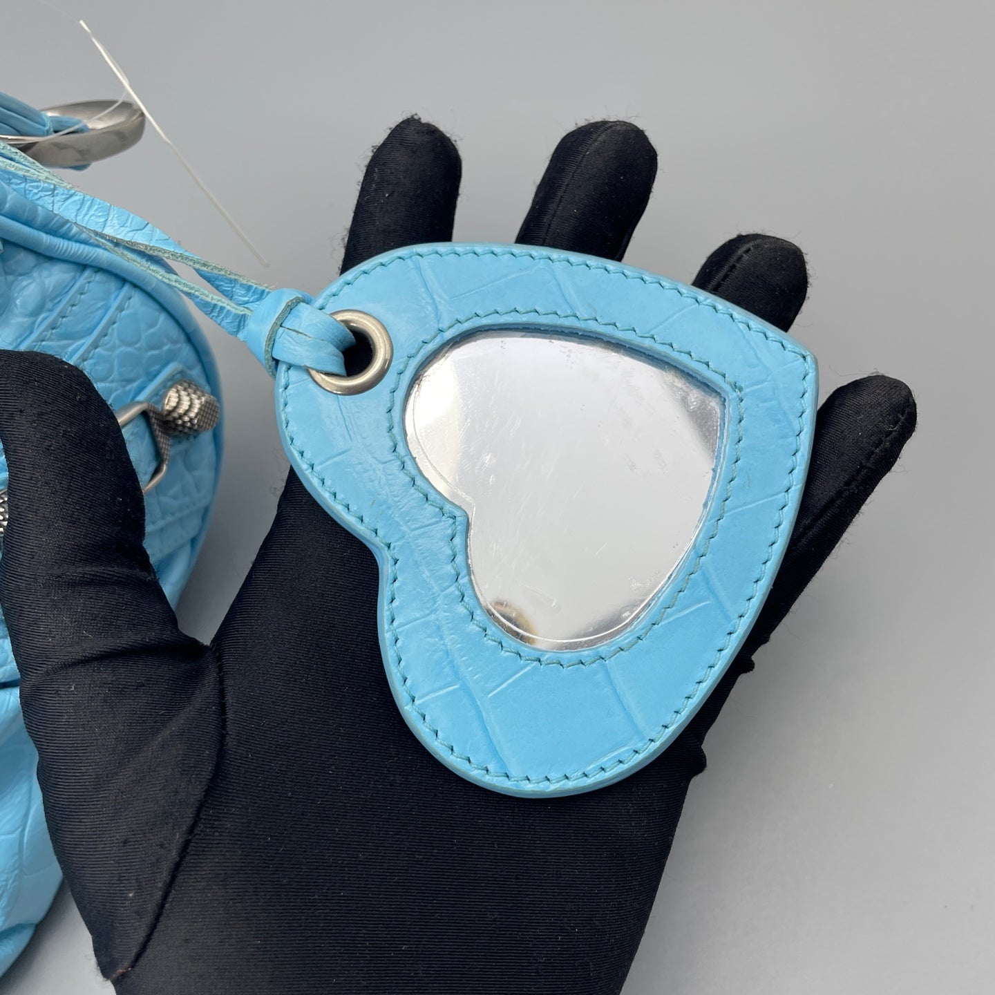Balenciaga - Le Cagole Mini Shoulder Bag - Crocodile-embossed leather - Light Blue - (Mini)