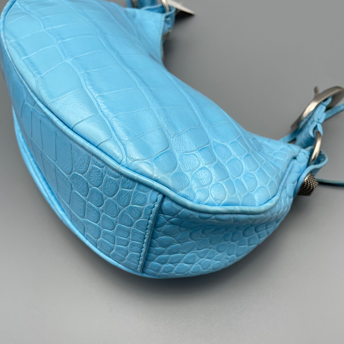 Balenciaga - Le Cagole Mini Shoulder Bag - Crocodile-embossed leather - Light Blue - (Mini)