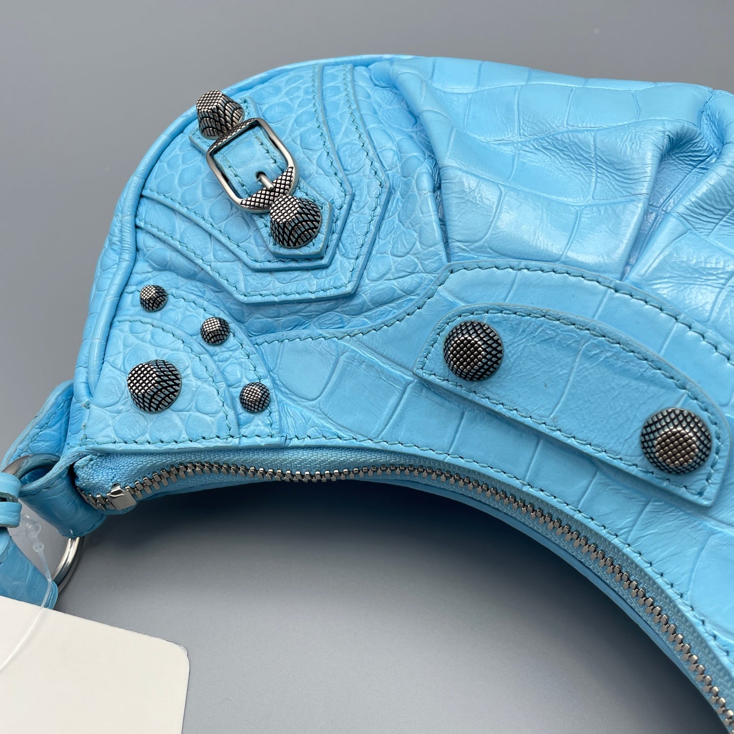 Balenciaga - Le Cagole Mini Shoulder Bag - Crocodile-embossed leather - Light Blue - (Mini)