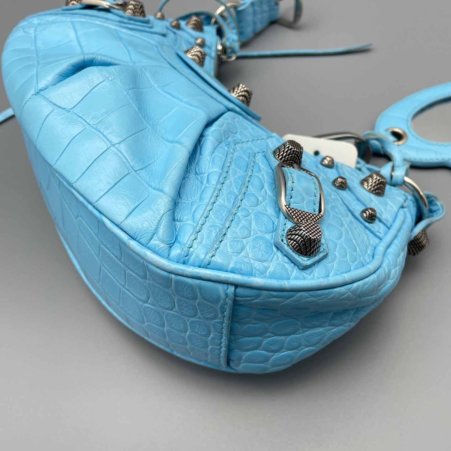 Balenciaga - Le Cagole Mini Shoulder Bag - Crocodile-embossed leather - Light Blue - (Mini)