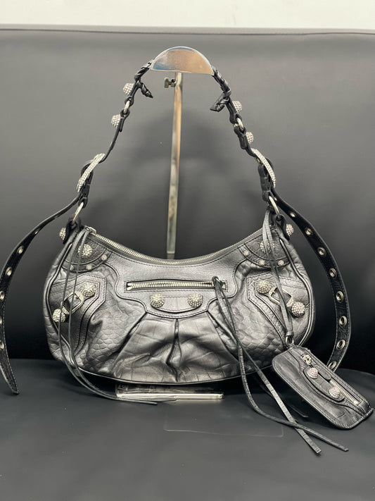 Balenciaga - Le Cagole XS Crystal Embellished Shoulder Bag - Leather - Black - (Small)