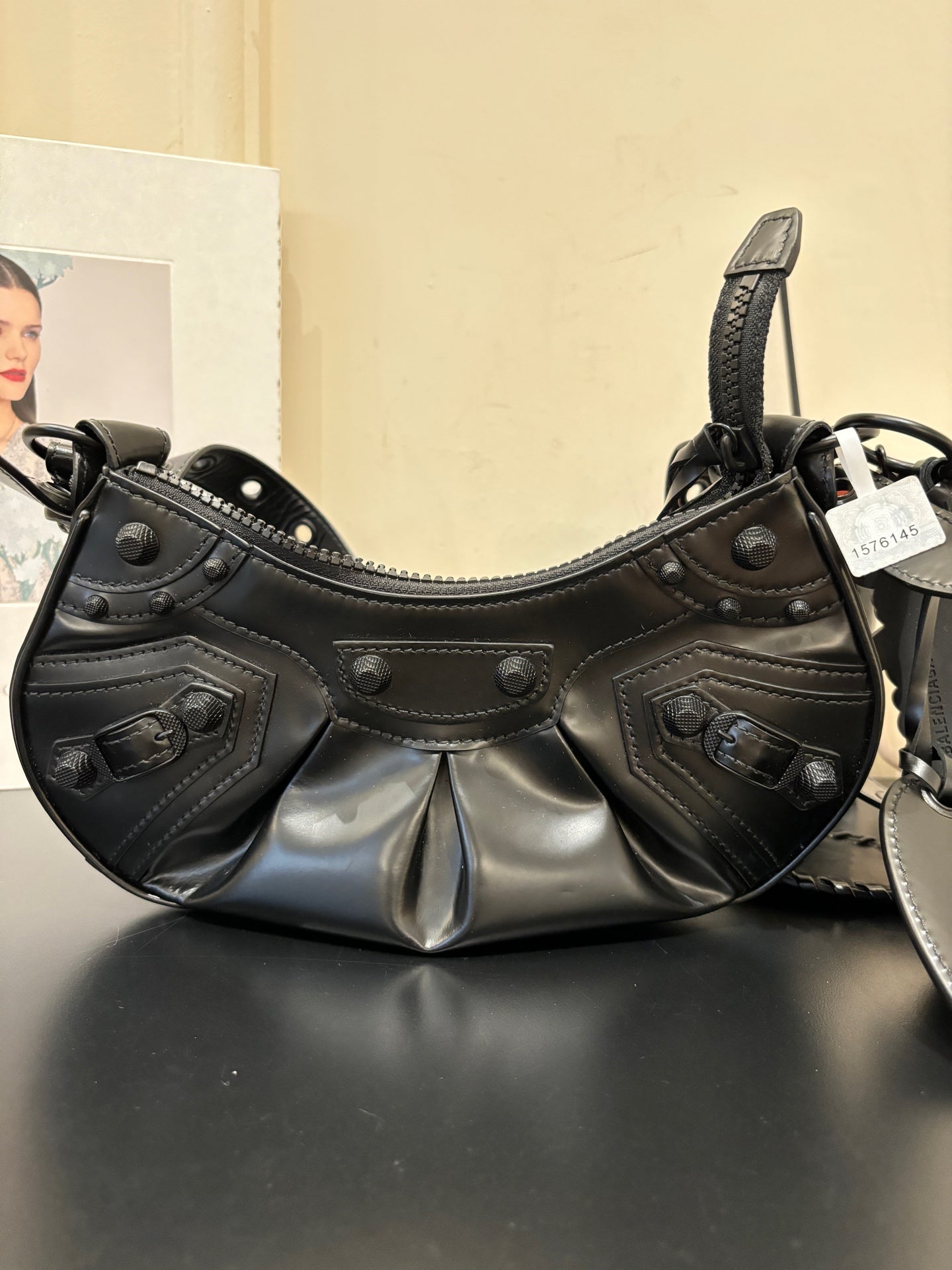 Balenciaga - Le Cagole XS Moon Bag - Leather - Black - (mini)