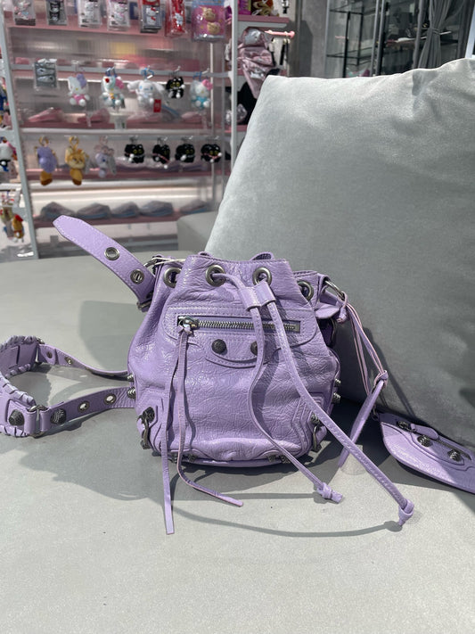 Balenciaga - Le Cagole XS Moto Bucket Bag - Leather - Purple - (mini)
