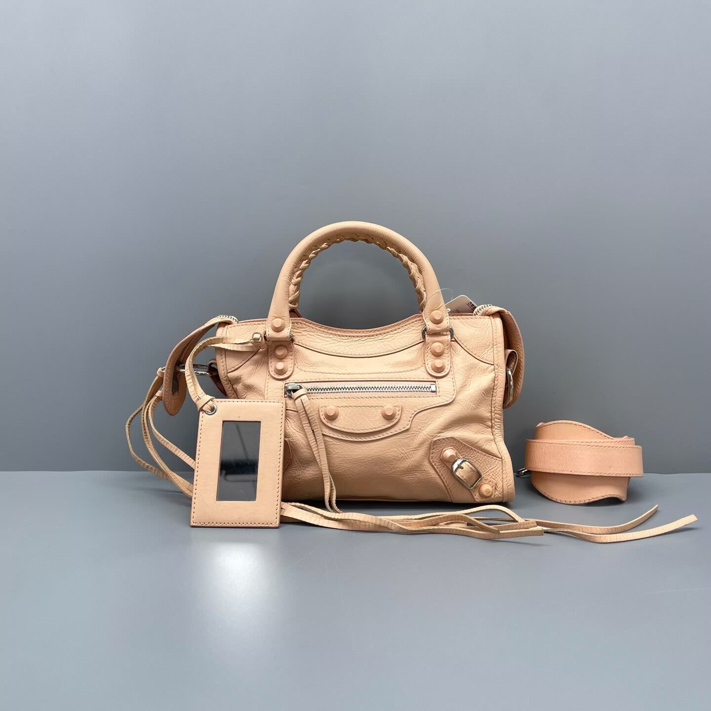 Balenciaga - Mini City Bag - Distressed lambskin leather - Pink - (mini)