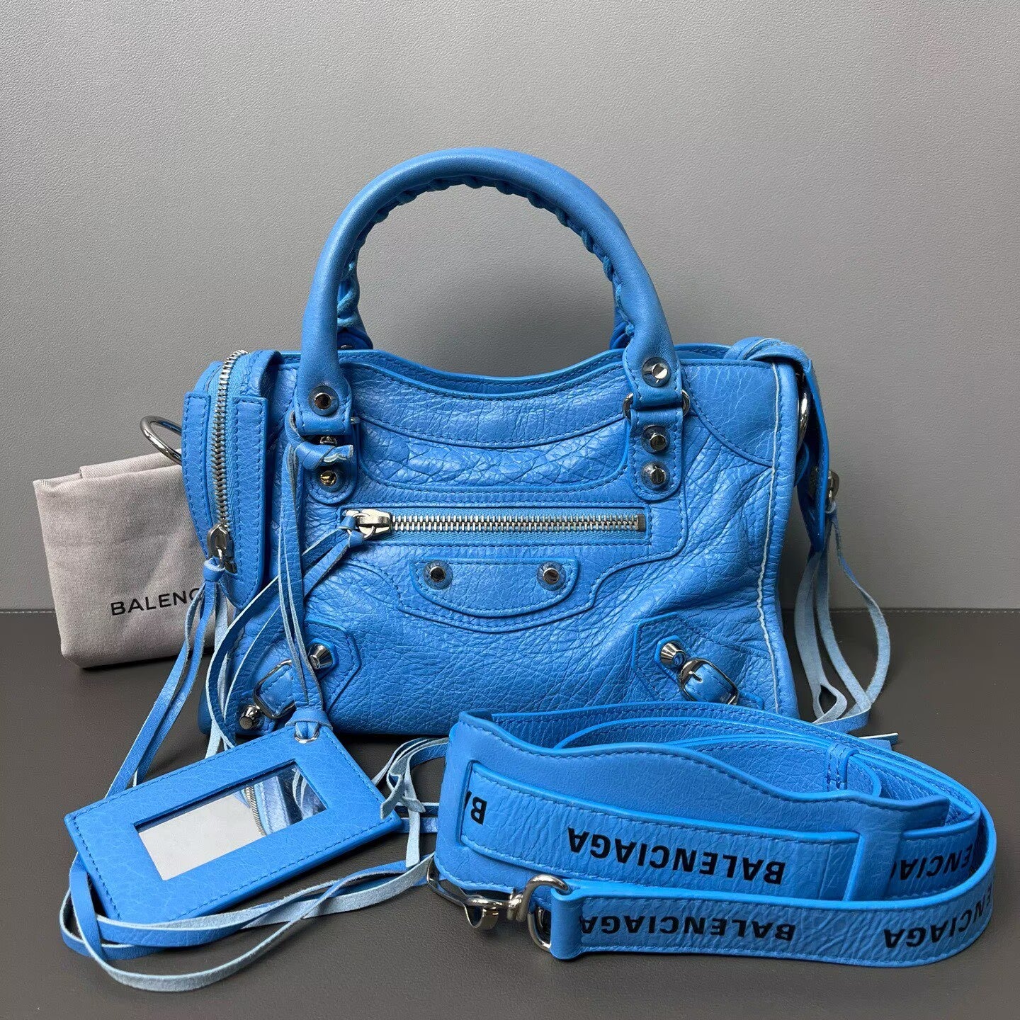 Balenciaga - Mini City - Distressed lambskin leather - Vibrant Blue - (mini)