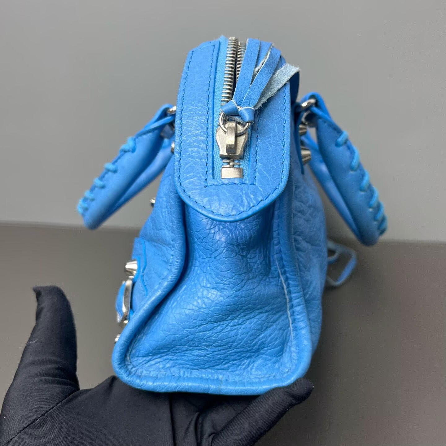 Balenciaga - Mini City - Distressed lambskin leather - Vibrant Blue - (mini)