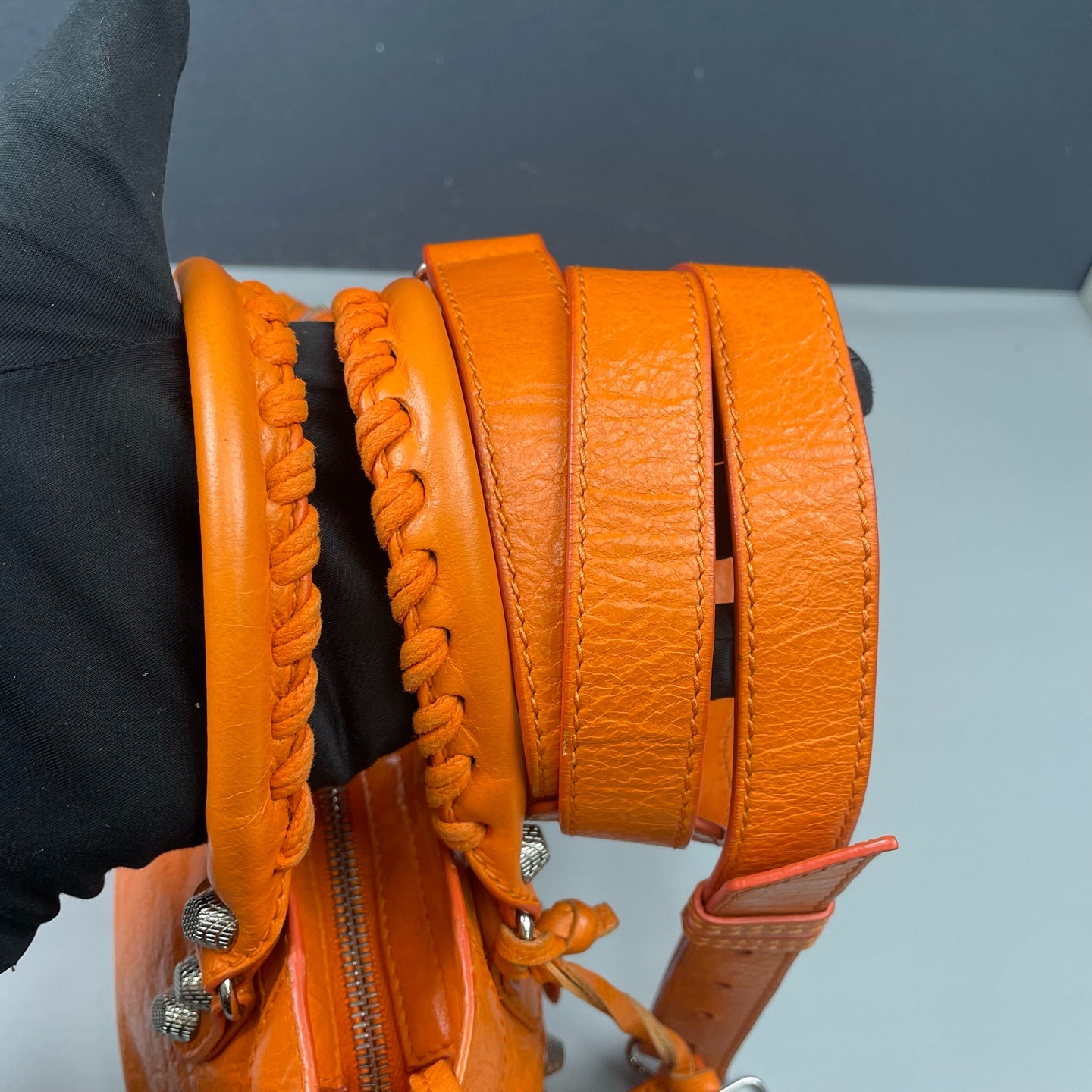 Balenciaga - Mini City - Distressed oil wax leather - Orange - (mini)