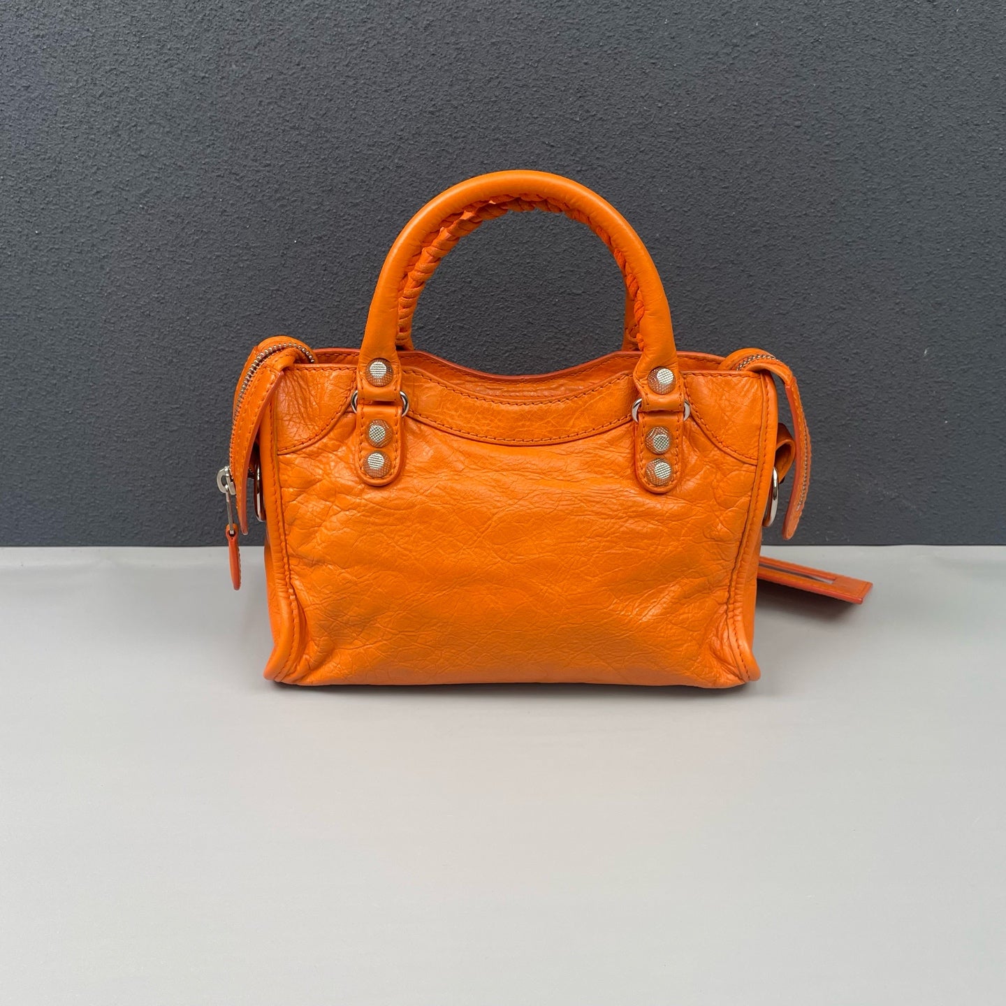 Balenciaga - Mini City - Distressed oil wax leather - Orange - (mini)