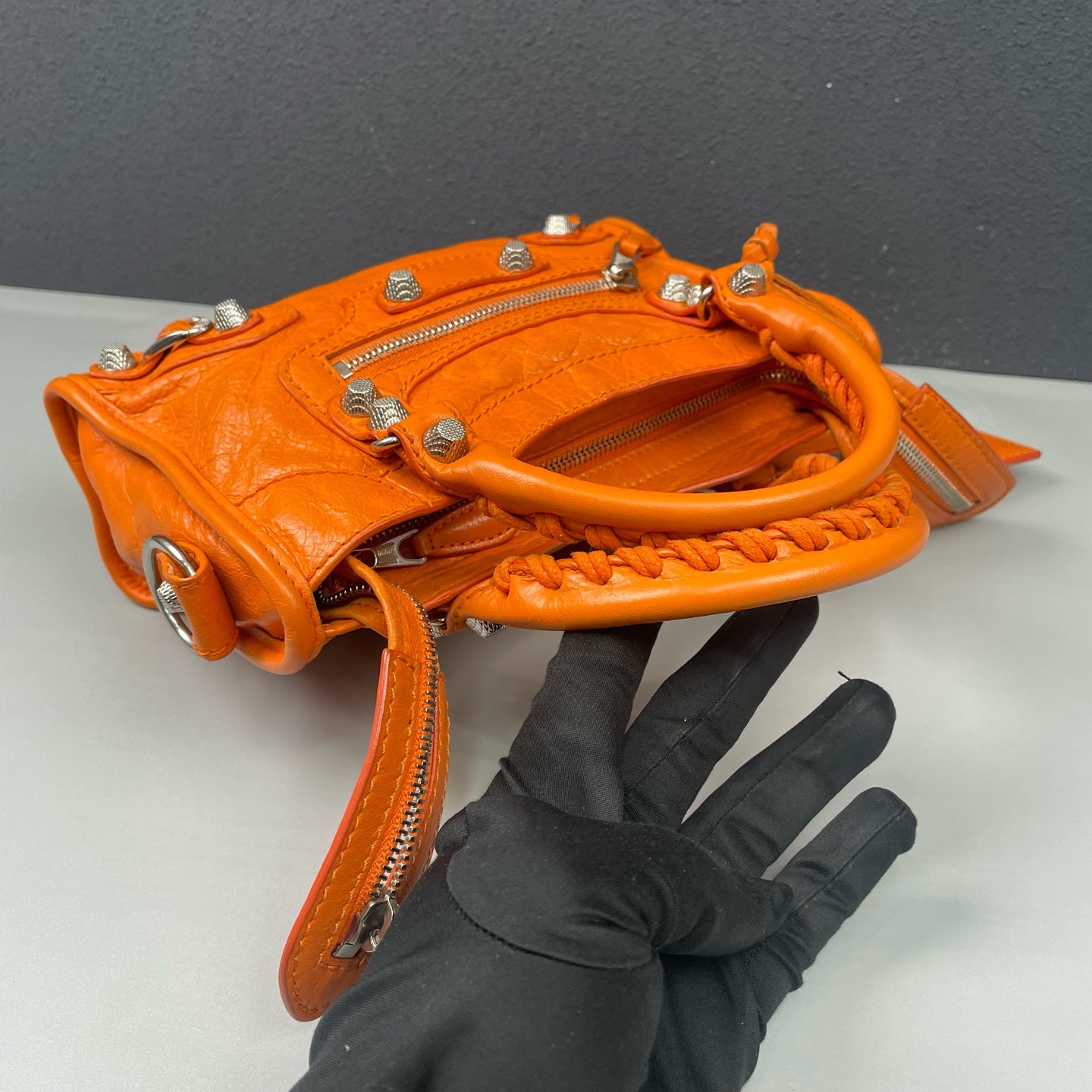 Balenciaga - Mini City - Distressed oil wax leather - Orange - (mini)