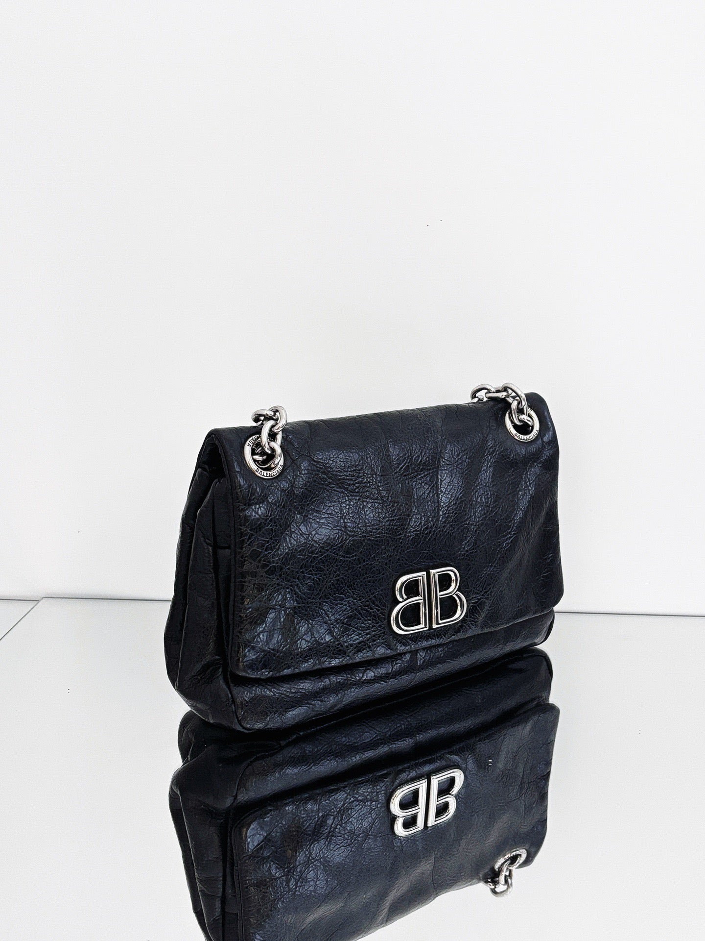 Balenciaga - Monaco BB - Grained calfskin leather - Black - (mini)
