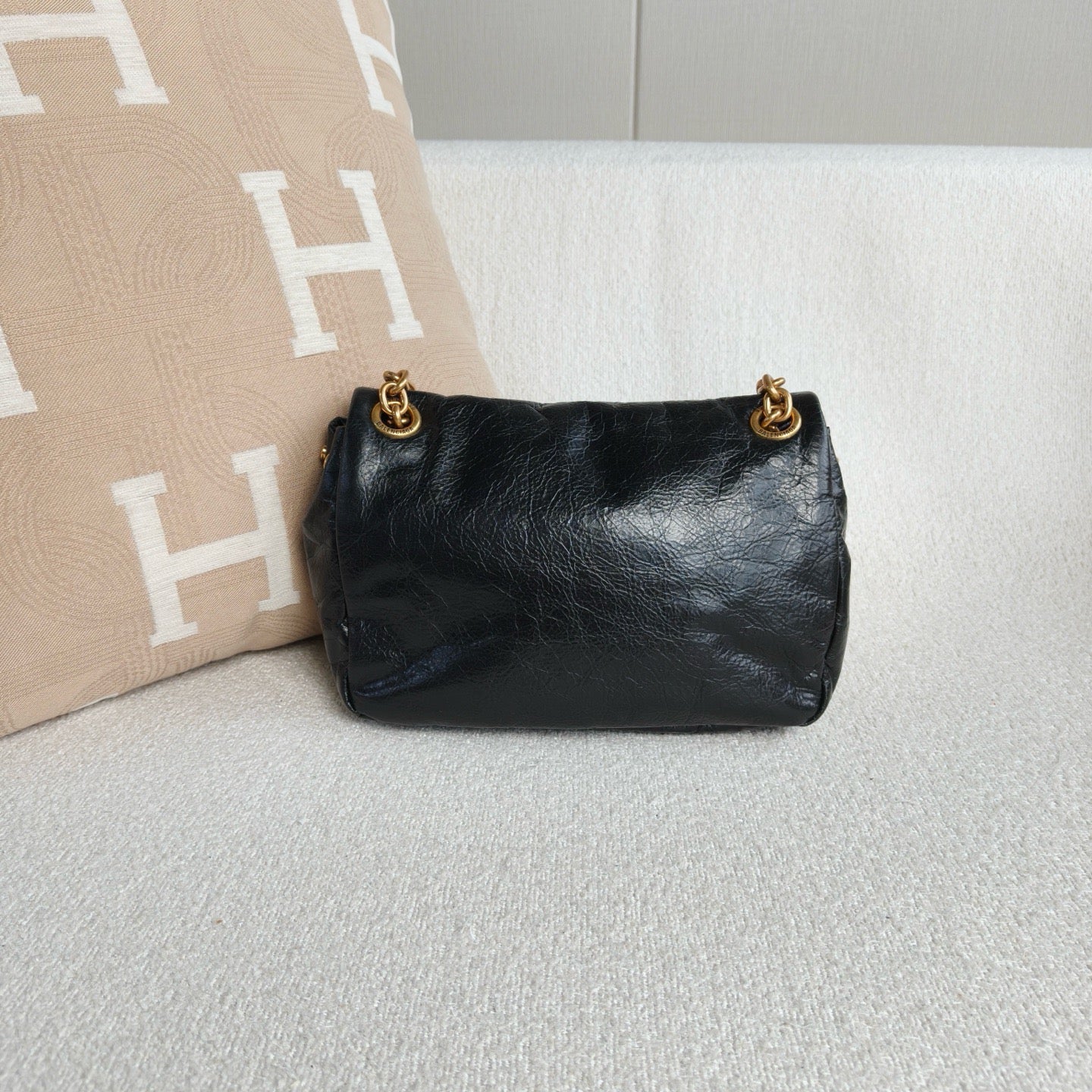 Balenciaga - Monaco Chain Bag - Cowhide leather - Black with Gold-Tone Hardware - (Small)