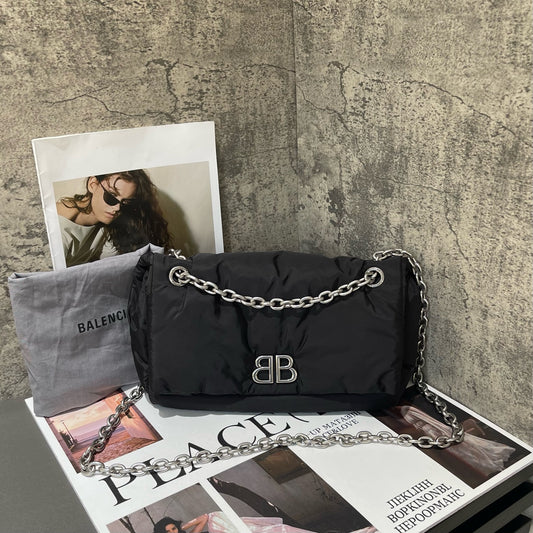 Balenciaga - Monaco Puffy Shoulder Bag - Nylon - Black - (medium)