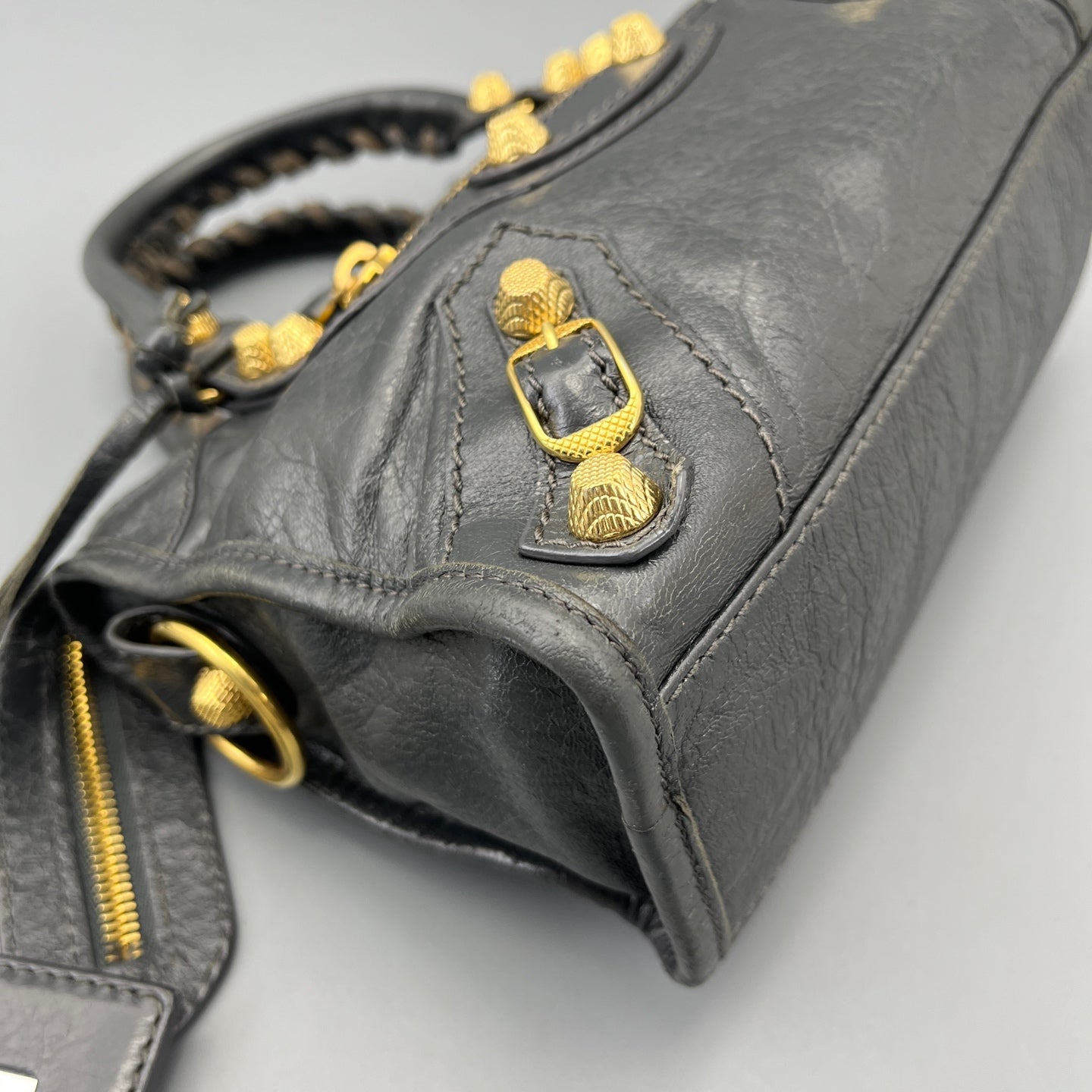 Balenciaga - Motorcycle Bag - Leather - Grey