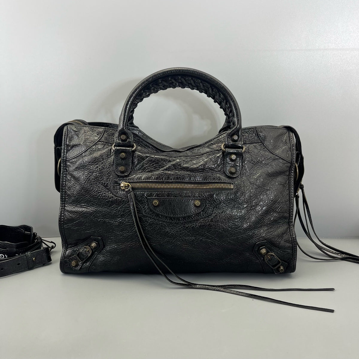 Balenciaga - Motorcycle Bag - Leather - Black - (large)