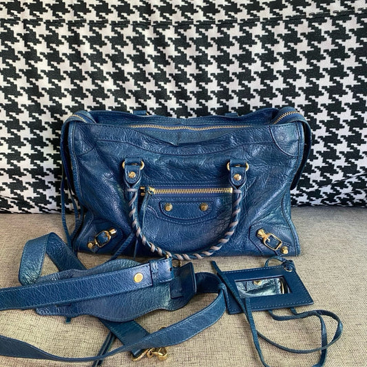 Balenciaga - Motorcycle Bag - Leather - Blue - (medium)