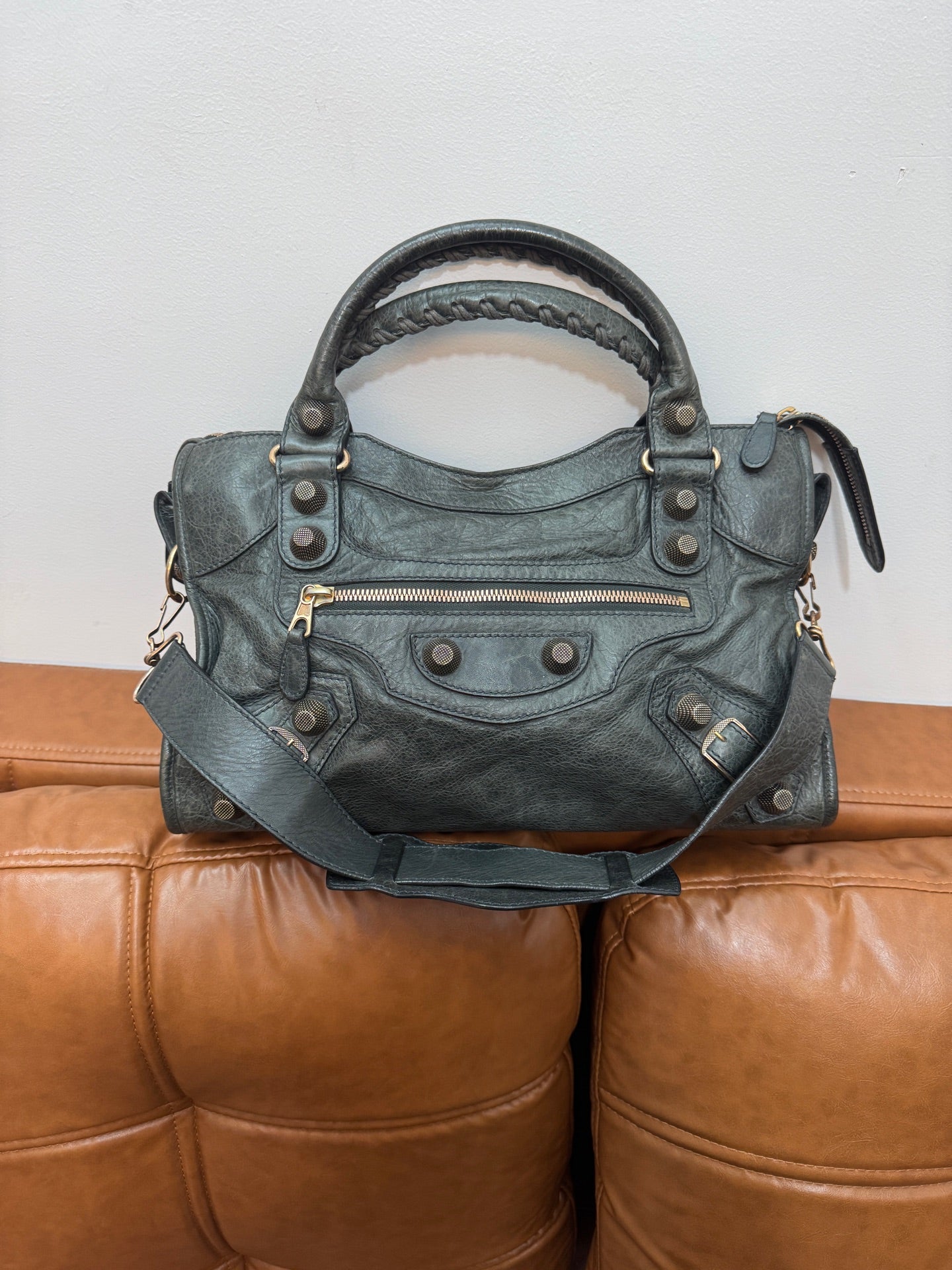 Balenciaga - Motorcycle Bag - Leather - Grey - (medium)