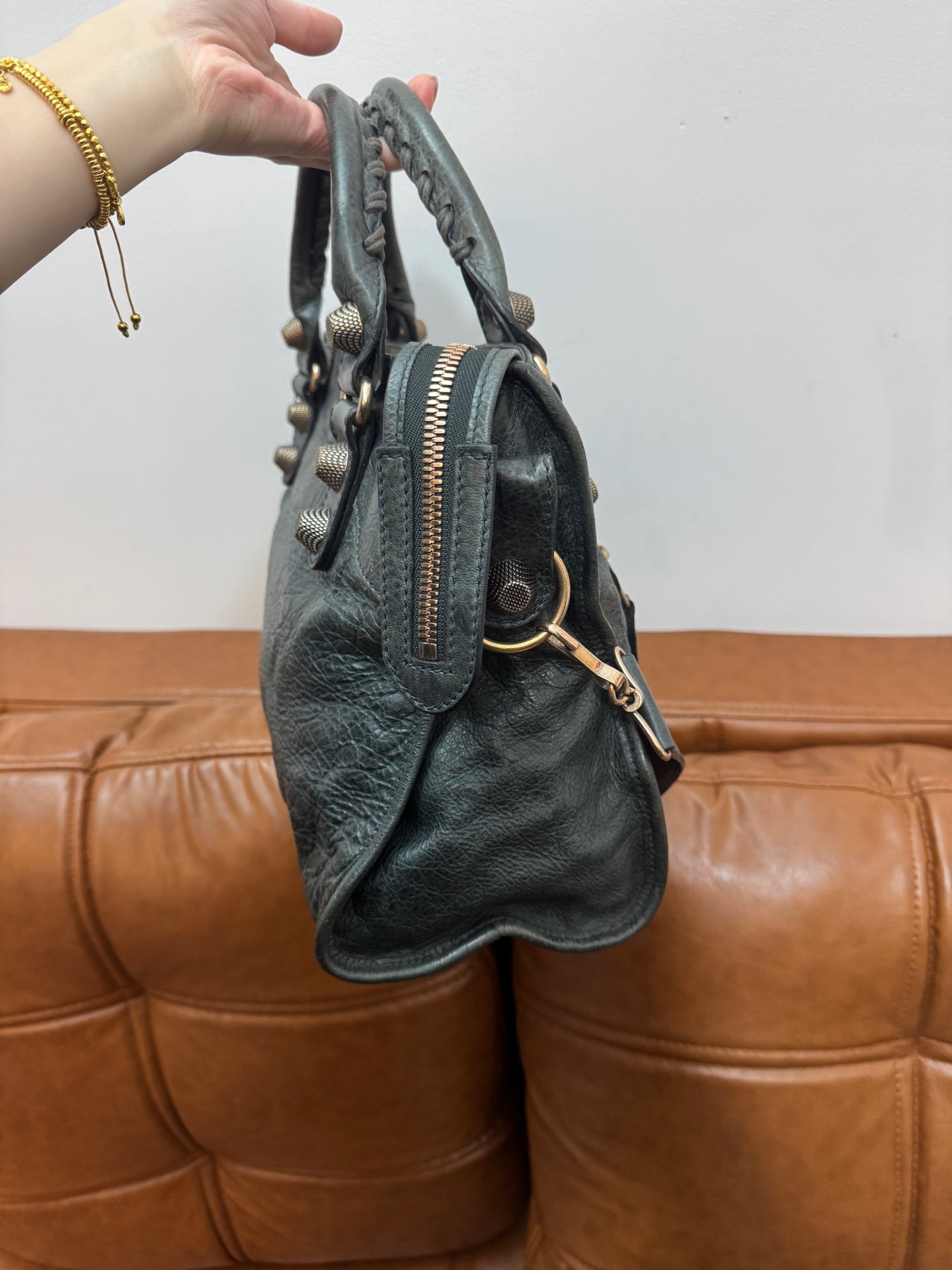 Balenciaga - Motorcycle Bag - Leather - Grey - (medium)