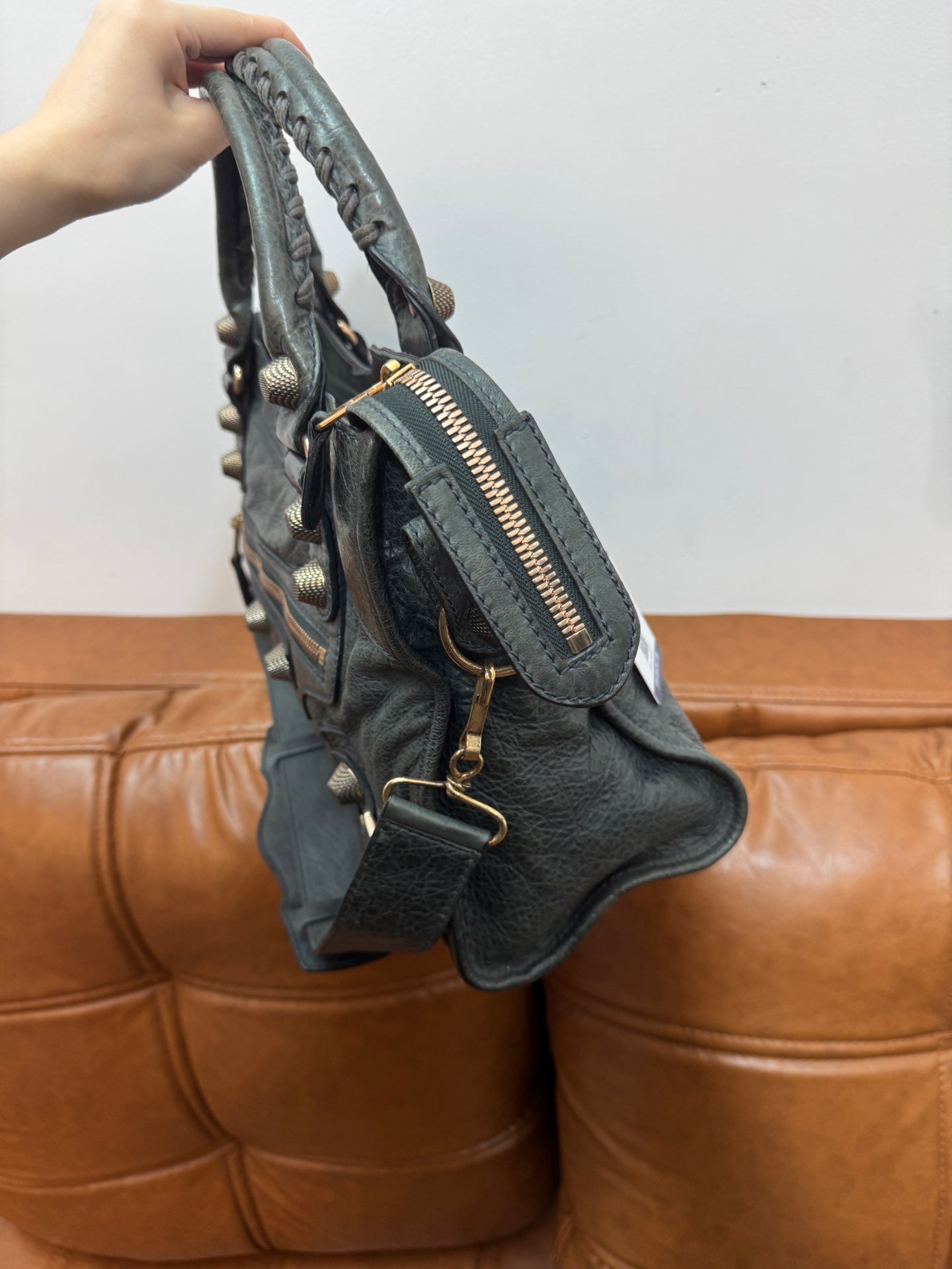 Balenciaga - Motorcycle Bag - Leather - Grey - (medium)