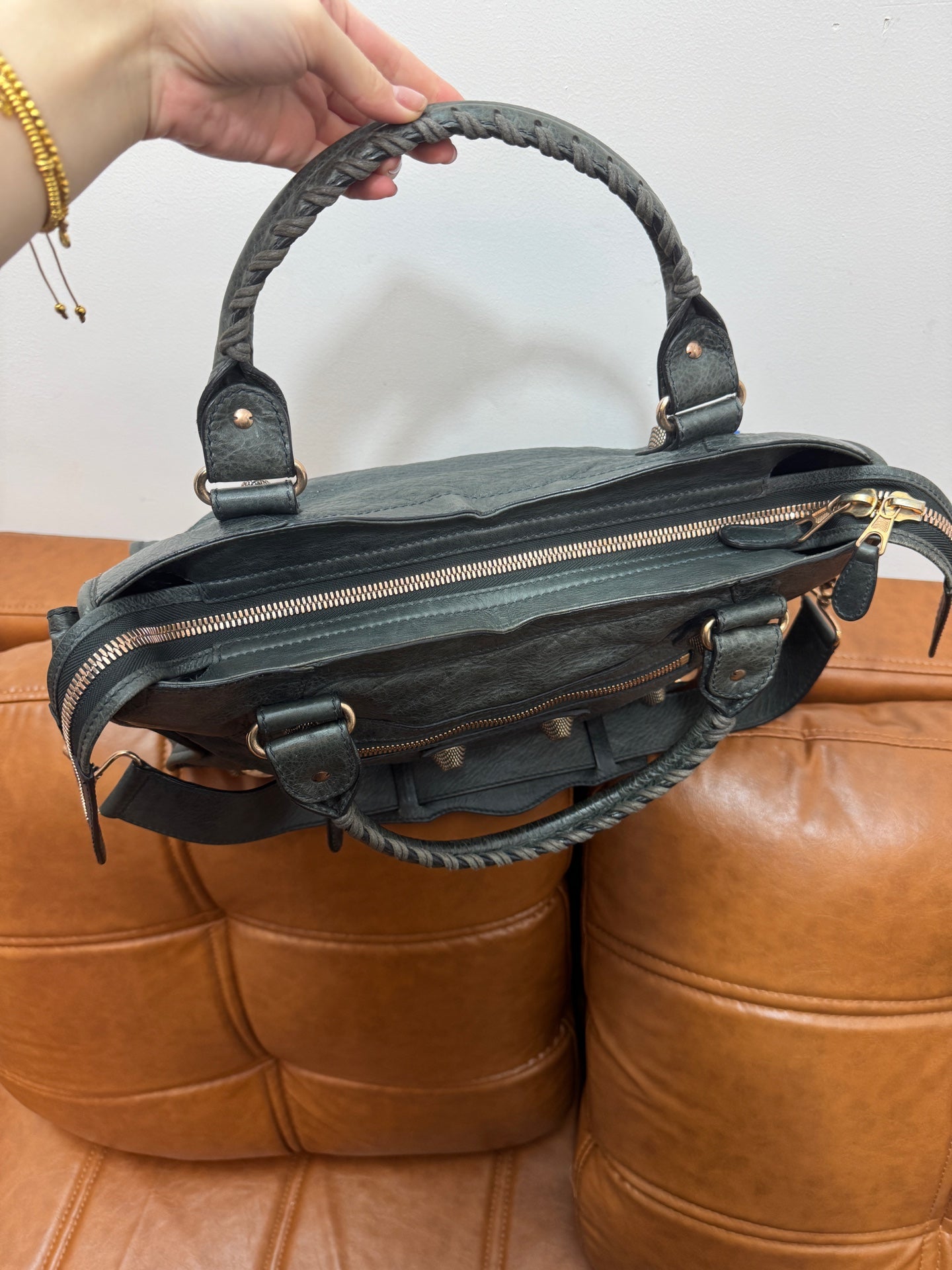 Balenciaga - Motorcycle Bag - Leather - Grey - (medium)