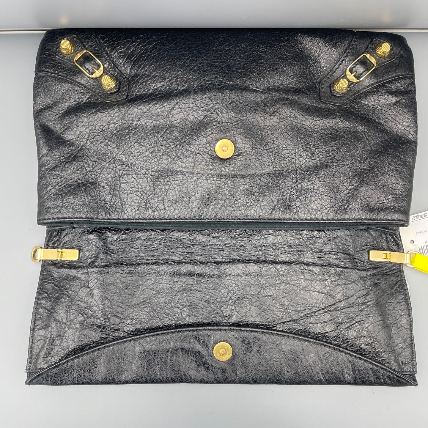 Balenciaga - Motorcycle Fold-Over Shoulder Bag - Leather - Black - (Small)