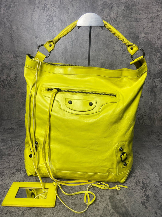 Balenciaga - Motorcycle Hobo Bag - Leather - Yellow - (Large)