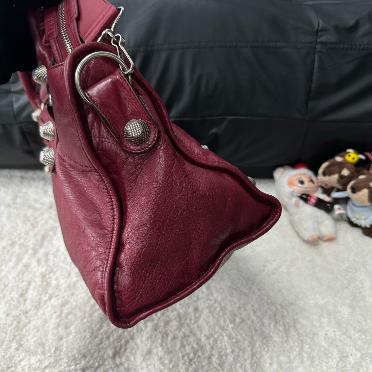 Balenciaga - Motorcycle Large - Leather - Burgundy - (large)