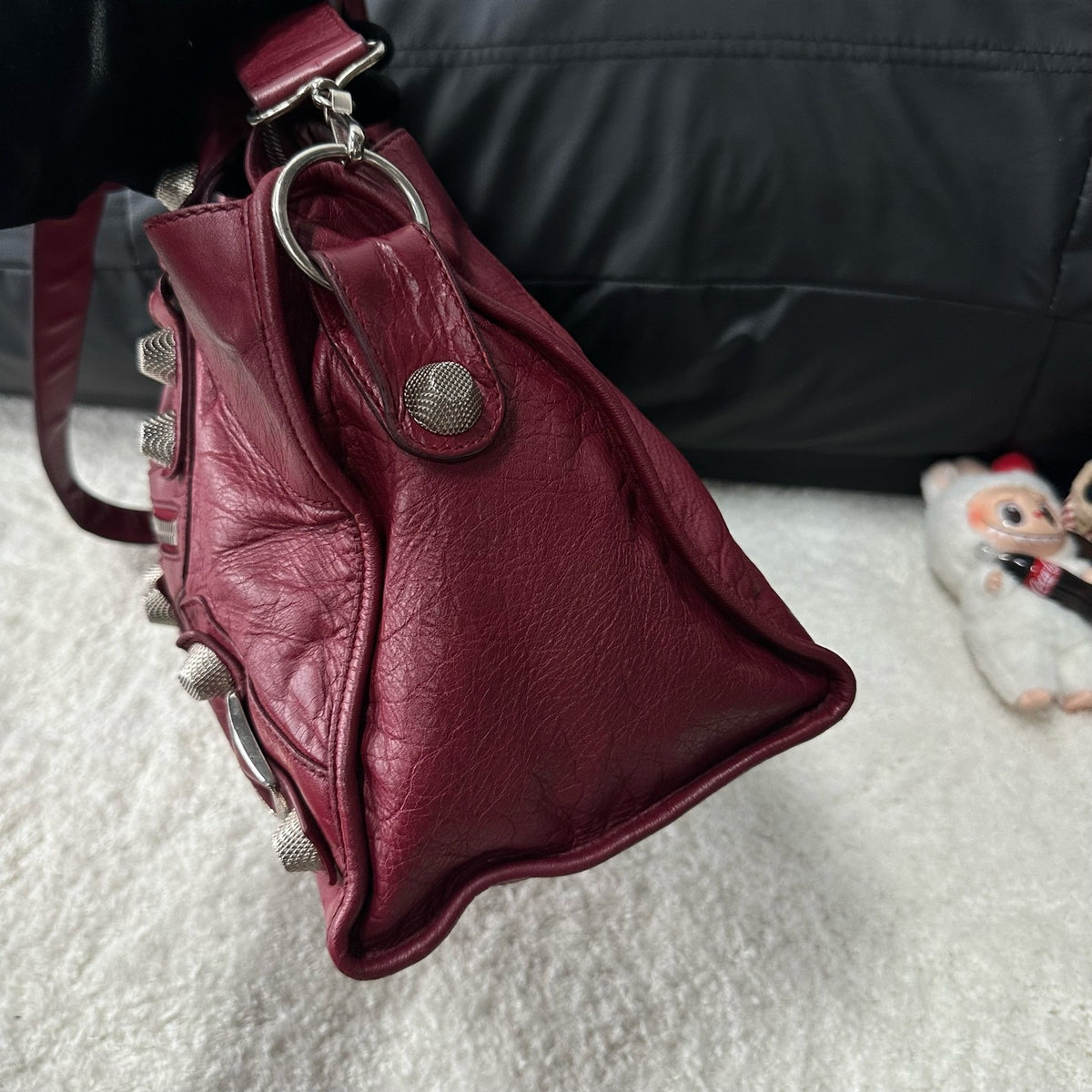 Balenciaga - Motorcycle Large - Leather - Burgundy - (large)