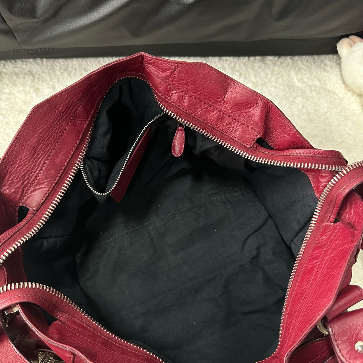 Balenciaga - Motorcycle Large - Leather - Burgundy - (large)