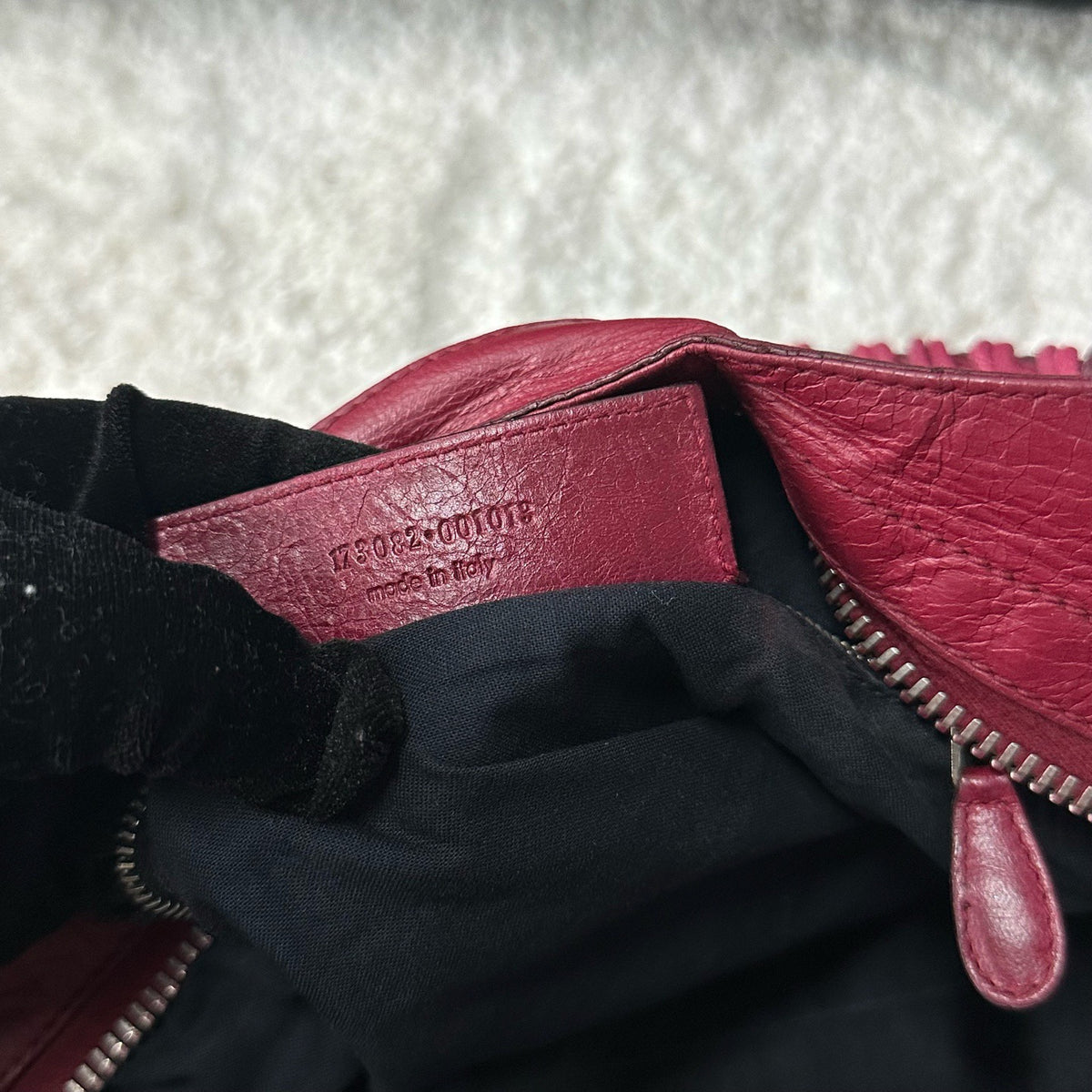 Balenciaga - Motorcycle Large - Leather - Burgundy - (large)