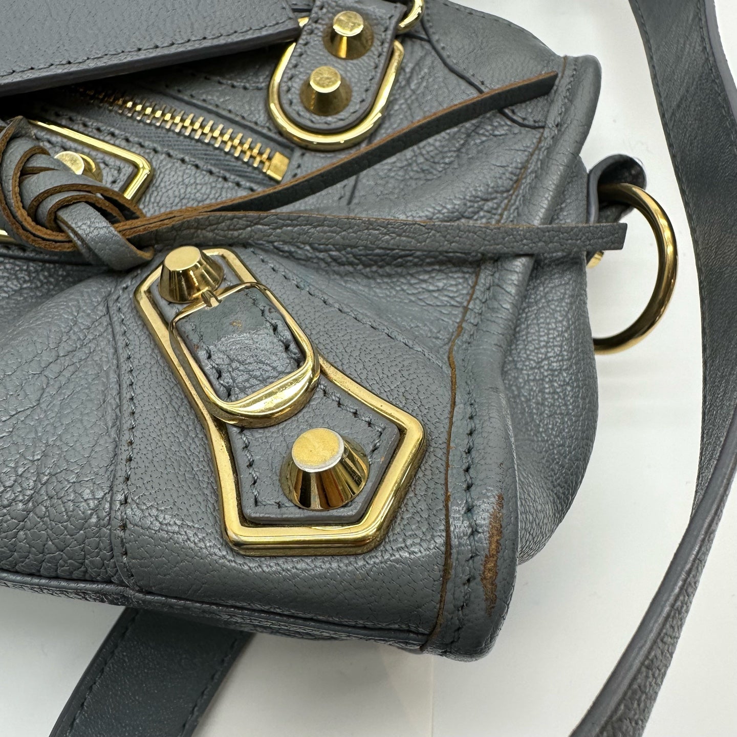 Balenciaga - Motorcycle - Leather - Grey - (mini)