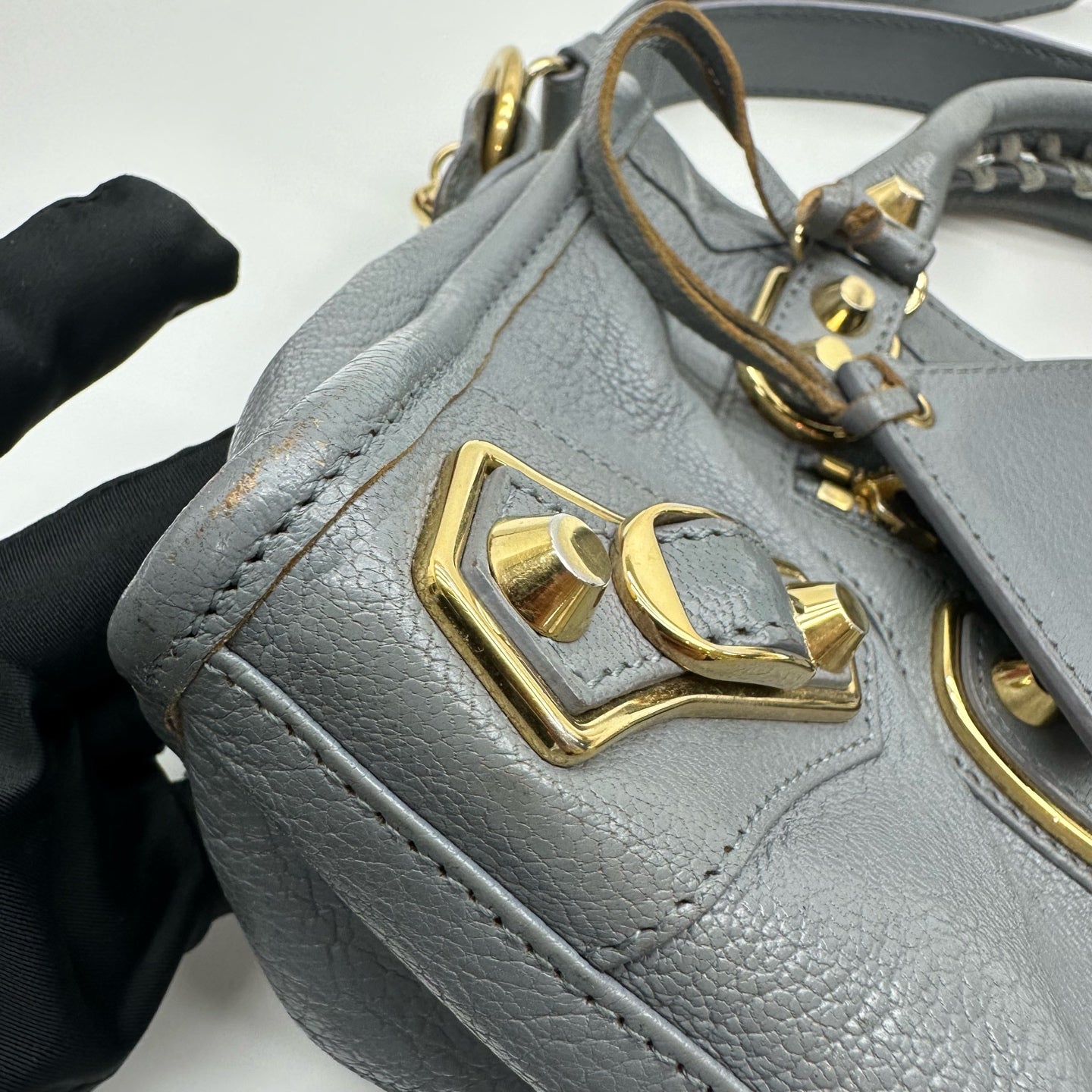Balenciaga - Motorcycle - Leather - Grey - (mini)