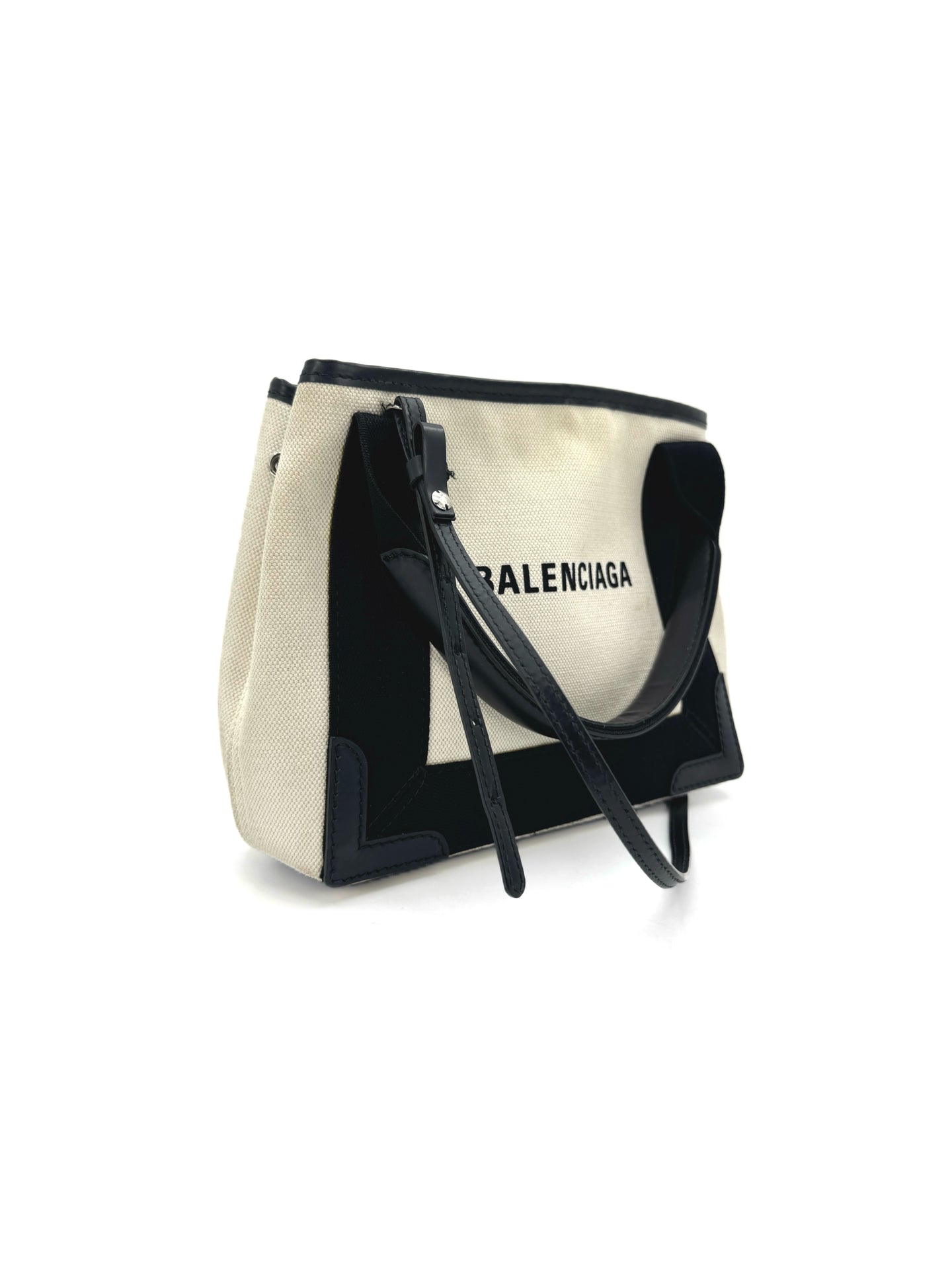 Balenciaga - Navy Cabas XS - Canvas - Black and Beige - (Small)
