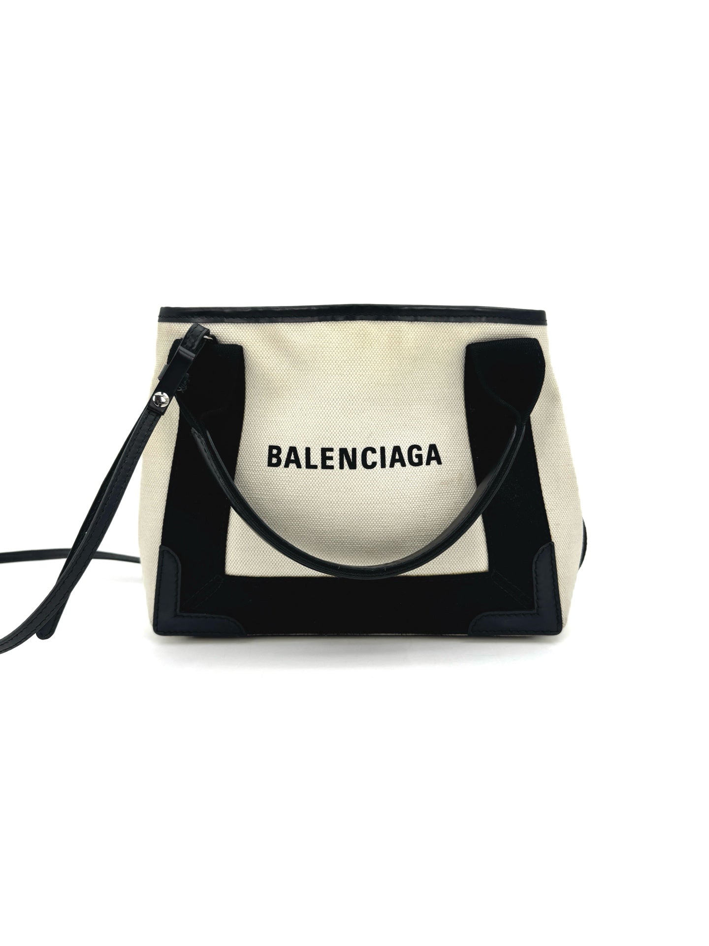 Balenciaga - Navy Cabas XS - Canvas - Black and Beige - (Small)